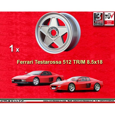 1 Stk Felge Ferrari Penta 8.5x18 ET26 Central Lock silver Testarossa 512TR 512M