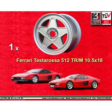 1 pc. wheel Ferrari Penta 10.5x18 ET42 Central Lock silver Testarossa 512TR 512M