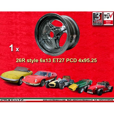 1 Stk Felge Triumph Lotus 26R 6x13 ET27 4x95.25 anthracite Spitfire TR7 Herald GT6 Vitesse Lotus Elan Europa Seven Mk1-3