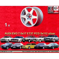 1 llanta Evo 7.5x17 5x112 Audi Mercedes 124  124 129 140 201 202 203 204 207 208 209 210 211 212 170 171 172 HO Audi 80 