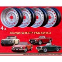 4 wheels OE 6x15 4x114.3 Triumph Triumph  Triumph 1967-76 TR5/6 6x15  PCD 4x114.3  ET1  silver. silver