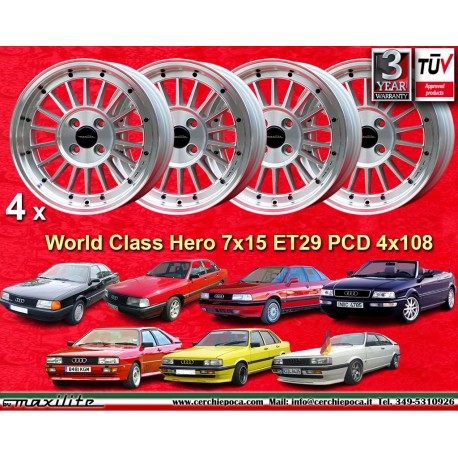 Alfa Romeo WCHE 7x15 ET29 4x108 silver/diamond cut 105 Berlina, Giulia, Coupe, Spider, GTC cerchi wheels jantes felgen llantas