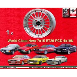 Alfa Romeo WCHE 7x15 ET29 4x108 silver/diamond cut 105 Berlina, Giulia, Coupe, Spider, GTC cerchio wheel jante felge llanta