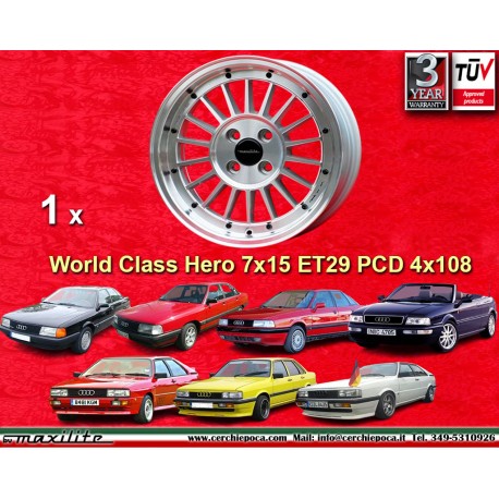Alfa Romeo WCHE 7x15 ET29 4x108 silver/diamond cut 105 Berlina, Giulia, Coupe, Spider, GTC cerchio wheel jante felge llanta