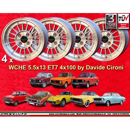 1 wheel WCHE 5.5x13 4x100 BMW Opel 1502-2002 tii 3 E21 Kadett B-C Manta Ascona A-B GT Olympia A Rekord C silver/diamond 