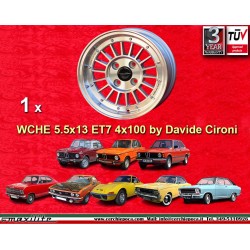 1 llanta WCHE 5.5x13 4x100 Opel BMW 1502-2002  1502-2002 tii 3 E21 Kadett B-C Manta Ascona A-B GT Olympia A Rekord C sil