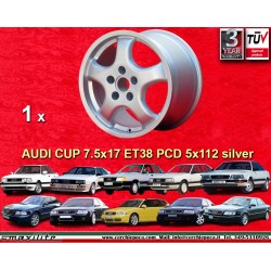 Audi Cup 7.5x17 ET38 5x112 silver T4, Golf, Passat, Beetle, Variant cerchio llanta wheel jante felge