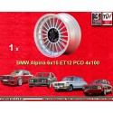 1 wheel Alpina 6x15 4x100 BMW 1500  1500 1600 1800 2000tii 1502 1602 1802 2002tii 3 E21 E30 silver/black