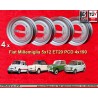 4 Felgen OE steel 3.5x12 4x190 Autobianchi Fiat 500  500 Cinquecento Bianchina silver