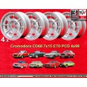 4 llantas Cromodora CD68 7x15 4x98 Lancia Fiat  124  124 Abarth Coupe Spider 125 131 132 Beta Montecarlo silver