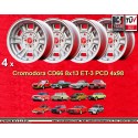 4 cerchi Cromodora CD66 8x13 ET-3 4x98 Fiat 124  silver