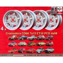4 jantes Cromodora CD66 7x13 4x98 Lancia Autobianchi Fiat 124  124 Abarth Berlina Coupe Spider 125 127 128 131 X19 A112 