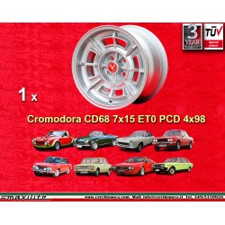 Fiat Cromodora CD68 7x15 ET0 4x98 silver 124 Coupe, Spider, 125, 131, 132 cerchio wheel jante llanta felge