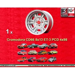 Fiat Cromodora CD80  8x13 ET-3 4x98 silver 124 Spider, Coupe cerchio llanta wheel jante felge