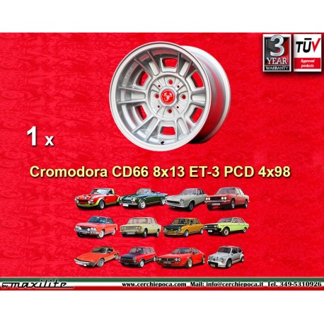 Fiat Cromodora CD80  8x13 ET-3 4x98 silver 124 Spider, Coupe cerchio llanta wheel jante felge