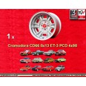 1 llanta Cromodora CD66 8x13 4x98 Fiat 124  124 Abarth Spider Coupe silver