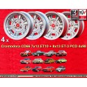 4 Felgen Cromodora CD66 7x13 + 8x13 4x98 Lancia Autobianchi Fiat 124  124 Abarth Berlina Coupe Spider 125 127 128 131 X1