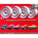 4 wheels Campagnolo 6x15 4x108 Alfa Romeo Giulia  Giulia 105 Berlina Coupe Spider GT GTA GTC silver