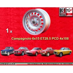 Alfa Romeo Campagnolo 6x15 ET28.5 4x108 silver Giulia, 105 Berlina, Coupe, Spider, GT GTA GTC cerchio wheel jante llanta felge