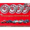 4 jantes TZ 5.5x15 4x108 Alfa Romeo Giulia  Giulia TI Super 105 -1971 Giulietta 101 750 silver