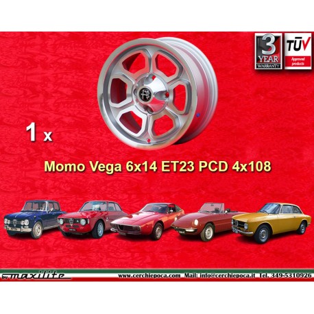 Alfa Romeo Momo Vega  6x14 ET23 4x108 SIlver