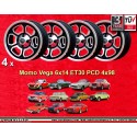 4 llantas Vega 6x14 4x98 Fiat Alfa Romeo GTV  GTV Alfetta GT Alfasud Giulietta 33 75 90 164 FIAT 124 Berlina Coupe Spide