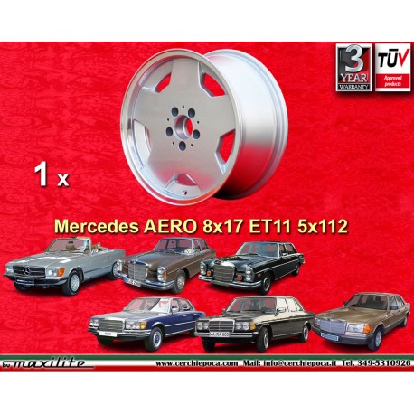 Mercedes Aero 8x17 ET11 5x112 silver/diamond cut 107 108 109 116 123 126  cerchio wheel jante felge llanta 