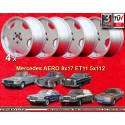 4 Felgen Aero 8x17 5x112 Mercedes 123  123 107 108 109 116 126 129  silver/diamond cut