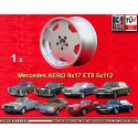 1 jante Aero 9x17 5x112 Mercedes 123  123 108 109 116 107 126 129 124 E500 silver/diamond cut
