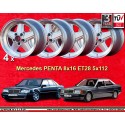 4 cerchi Penta 8x16 ET28 5x112 Mercedes 124  silver/diamond cut