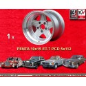 1 llanta Penta 10x15 5x112 Mercedes 109  109 Red Pig 300 SEL 107 108  silver/diamond cut