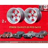 2 wheels Penta 12x15 5x112 Mercedes 109  109 Red Pig 300 SEL 107 108  silver/diamond cut