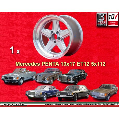 Mercedes Penta 10x17 ET12 5x112 silver/diamond cut 107 108 109 116 123 126 cerchio wheel jante felge llanta