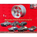1 jante Penta 9x16 5x112 Mercedes 123  123 108 109 116 107 126 silver/diamond cut