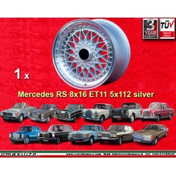 1 pc. jante Mercedes Super RS 8x16 ET11 5x112 silver/diamond cut R107 W123 W126 W116