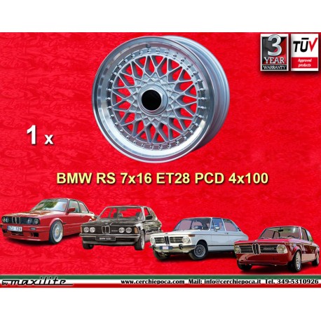 1 Stk Felge BMW,Opel,Volkswagen Super RS 7x16 ET28 4x100 silver/diamond cut 3 serie E21 E30 Volkswagen Golf 1-3 Scirocco