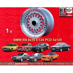 1 pc. wheel BMW Super RS 8x16 ET24 5x120 silver/diamond cut serie 5 E12 E28 E34 serie 6 E24 serie 7 E23 E32 E3 E9