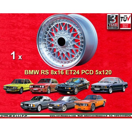 1 pc. wheel BMW Super RS 8x16 ET24 5x120 silver/diamond cut serie 5 E12 E28 E34 serie 6 E24 serie 7 E23 E32 E3 E9