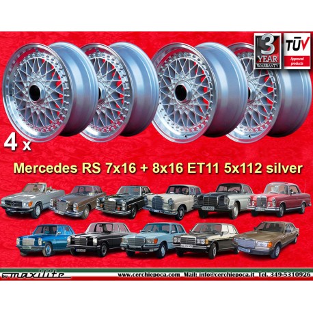 4 jantes Super RS 7x16 + 8x16 5x112 Mercedes R107 W123 W126 W116