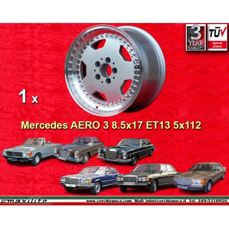 1 ud. llanta Mercedes Aero 3 8.5x17 ET13 5x112 silver/diamond cut 107 108 109 116 123 126