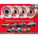 4 cerchi Alpina 8x16 ET24 5x120 BMW E12  silver/black
