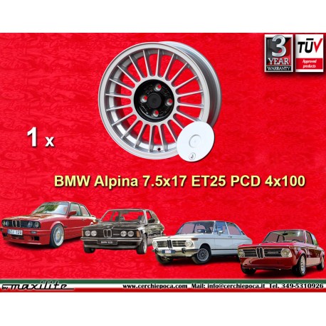 BMW Alpina 7.5x17 ET25 5x120 silver 3 E30 cerchio wheel jante felge llanta