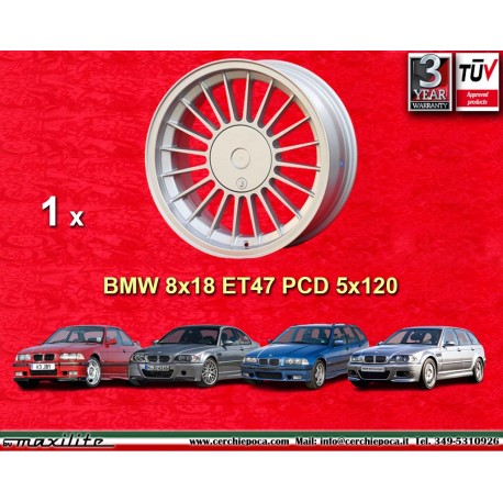 BMW Alpina 8x18 ET47 5x120 silver/black 3 E36, E46 cerchio wheel jante felge llanta