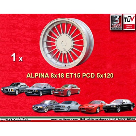 BMW Alpina 8x18 ET25 5x120 silver/black M3 E30, 5 E12, E28, E34, 6 E24, 7 E23, E32 cerchio wheel jante felge llanta