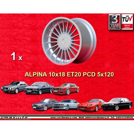 BMW Alpina 10.5x18 ET20 5x120 silver 5 E34, 6 E24, 7 E23, E32, 8 E31  cerchio wheel jante felge llanta