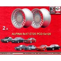 2 jantes Alpina 9x17 5x120 BMW E34  E34 M3 E12 E28 E24 E23 E32 E3 E9 silver/black