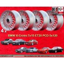4 wheels BBS 7x15 5x120 BMW M3  M3 E30 serie 5 E12 E28 E34 serie 6 E24 serie 7 E23 E32 E3 E9 silver