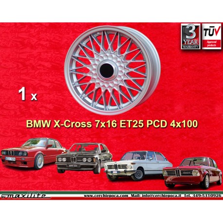 BMW BBS 7x16 ET25 4x100 silver 3 E21, E30 cerchio wheel jante felge llanta
