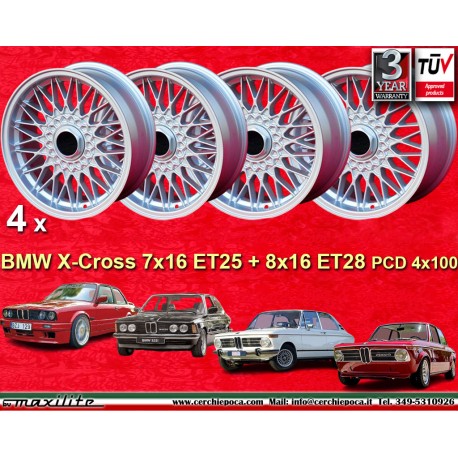 4 Stk Felgen BMW BBS 8x16 ET28 4x100 silver 3 E21, E30