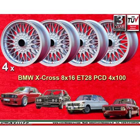 4 pcs. wheels BMW BBS 8x16 ET28 4x100 silver 3 E21, E30